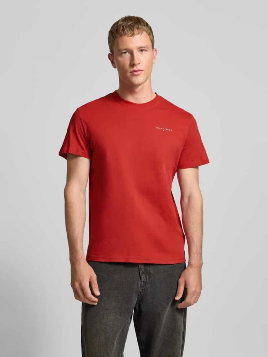 Zdjęcie produktu T-shirt Slim Fit z czystej bawełny Tommy Jeans Czerwony