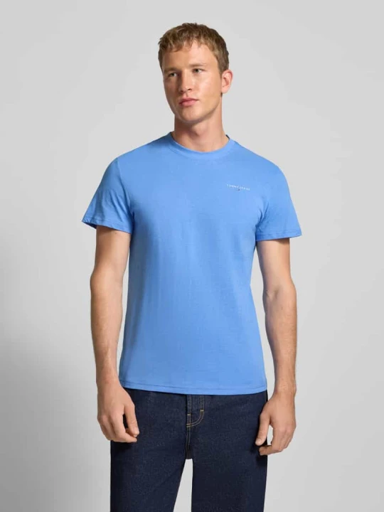 Zdjęcie produktu T-shirt Slim Fit z czystej bawełny Tommy Jeans Jasnoniebieski