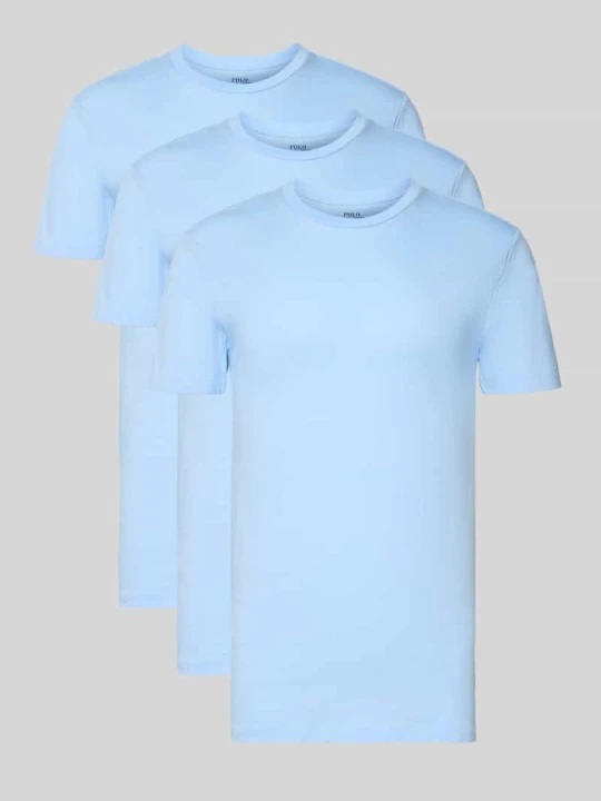 Zdjęcie produktu T-shirt o kroju slim fit z czystej bawełny w Zestaw 3 szt. Polo Ralph Lauren Ciemnoniebieski