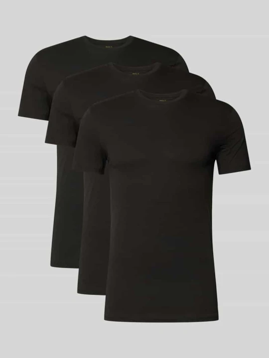 Zdjęcie produktu T-shirt o kroju slim fit z czystej bawełny w Zestaw 3 szt. Polo Ralph Lauren Czarny