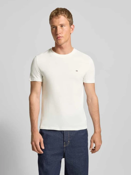 Zdjęcie produktu T-shirt o kroju slim fit z czystej bawełny w zestawie 2 szt. Tommy Jeans Beżowy