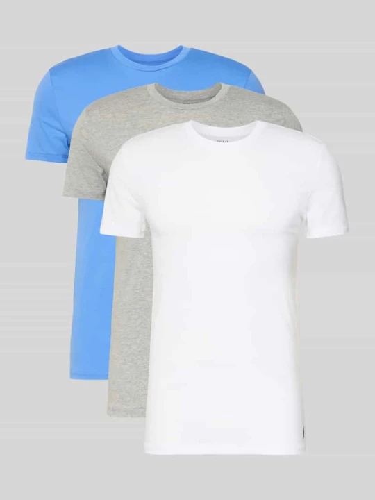 Zdjęcie produktu T-shirt o kroju slim fit z czystej bawełny w Zestaw 3 szt. Polo Ralph Lauren Błękitny