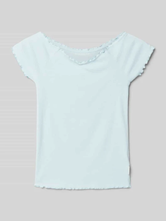 Zdjęcie produktu T-shirt o kroju slim fit z dekoltem carmen Tom Tailor Miętowy