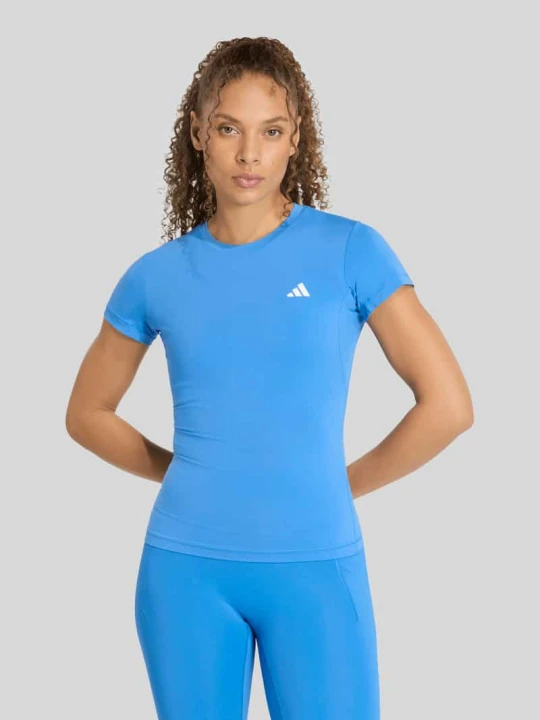 Zdjęcie produktu t-shirt o kroju slim fit z detalem z logo Adidas Niebieski