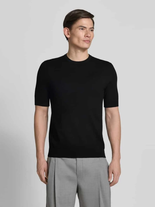 Zdjęcie produktu t-shirt o kroju slim fit z dzianiny Hugo Czarny