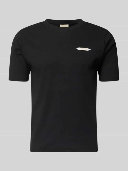 Zdjęcie produktu t-shirt o kroju slim fit z elastycznej mieszanki bawełny model 'L’ATELIER' RETERNITY Czarny