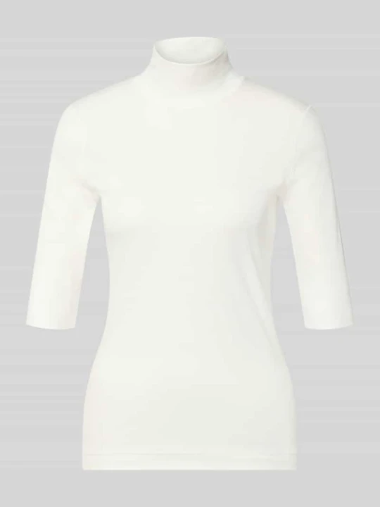 Zdjęcie produktu t-shirt o kroju slim fit z golfem Marc Cain Złamany biały