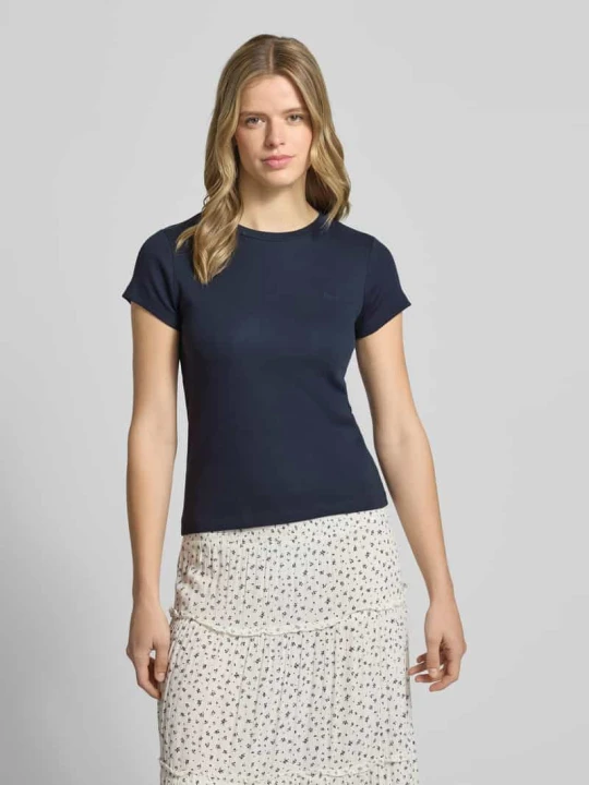 Zdjęcie produktu t-shirt o kroju slim fit z mieszanka bawełny model 'MAE' Pepe Jeans Biały