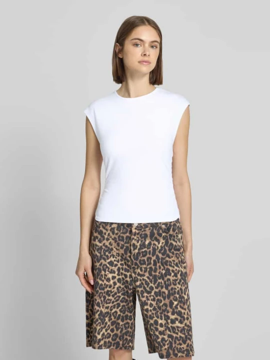 Zdjęcie produktu t-shirt o kroju slim fit z mieszanka bawełny model 'MIRA' Only Biały
