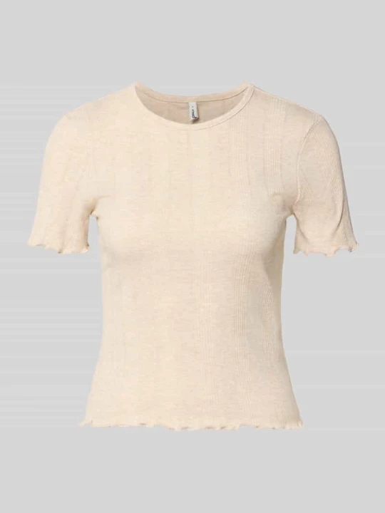 Zdjęcie produktu t-shirt o kroju slim fit z mieszanka bawełny model 'TENNA' Only Écru