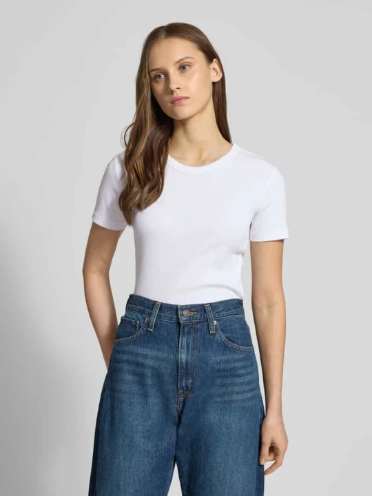Zdjęcie produktu T-shirt o kroju slim fit z mieszanki bawełny ekologicznej Model 'VAL LIFE' Only Biały