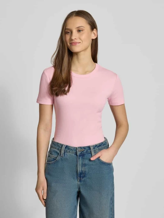 Zdjęcie produktu T-shirt o kroju slim fit z mieszanki bawełny ekologicznej Model 'VAL LIFE' Only Różowy