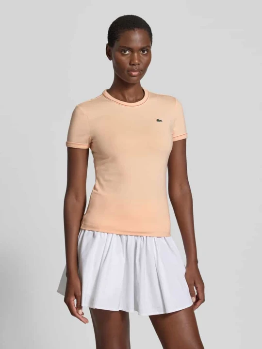 Zdjęcie produktu t-shirt o kroju slim fit z mieszanki bawełny Lacoste Morelowy