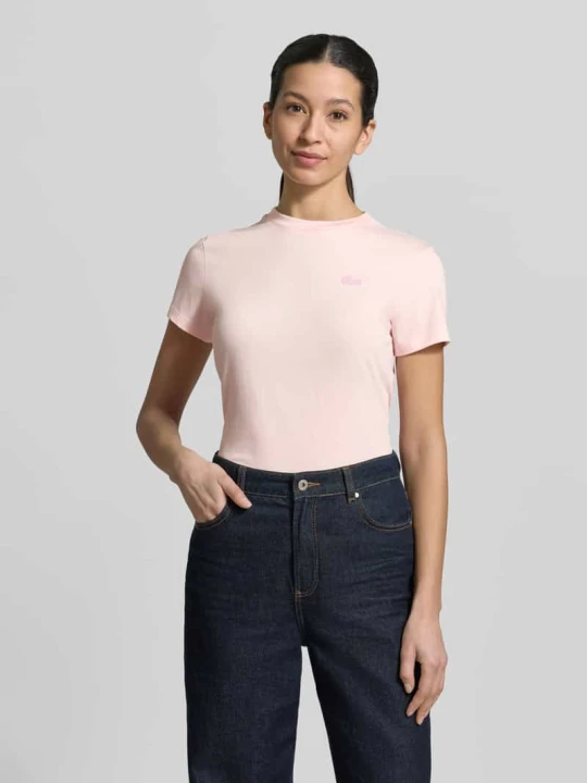 Zdjęcie produktu T-shirt o kroju slim fit z mieszanki bawełny Lacoste Morelowy