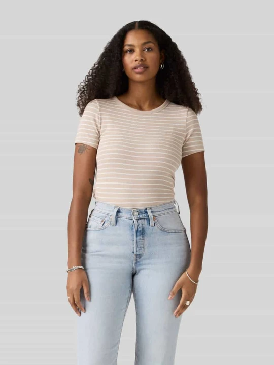 Zdjęcie produktu t-shirt o kroju slim fit z mieszanki bawełny Levi's Beżowy melanż