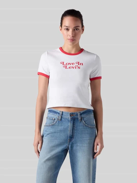 Zdjęcie produktu t-shirt o kroju slim fit z mieszanki bawełny Levi's Czerwony melanż