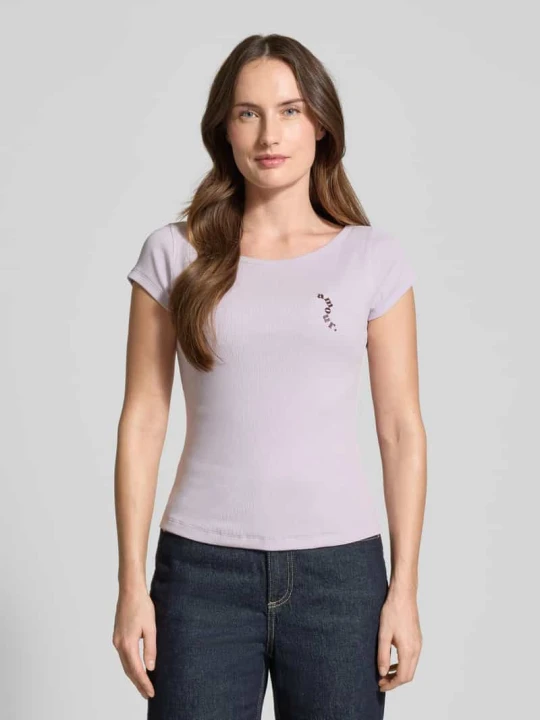 Zdjęcie produktu T-shirt z mieszanki bawełny krój slim fit model 'C_Etine' Boss Jasnofioletowy