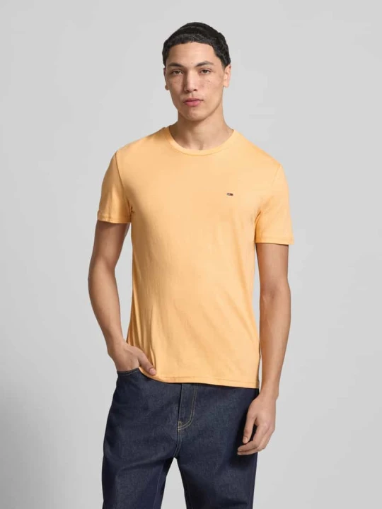 Zdjęcie produktu T-shirt o kroju slim fit z mieszanki bawełny Model 'JASPE HERITAGE' Tommy Jeans Pomarańczowy