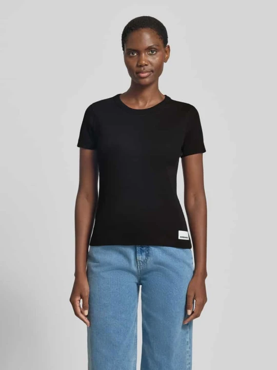 Zdjęcie produktu t-shirt o kroju slim fit z mieszanki bawełny model 'KARDAA' ARMEDANGELS Czarny