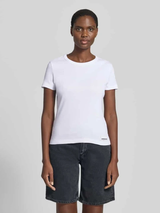 Zdjęcie produktu t-shirt o kroju slim fit z mieszanki bawełny model 'KARDAA' ARMEDANGELS Biały