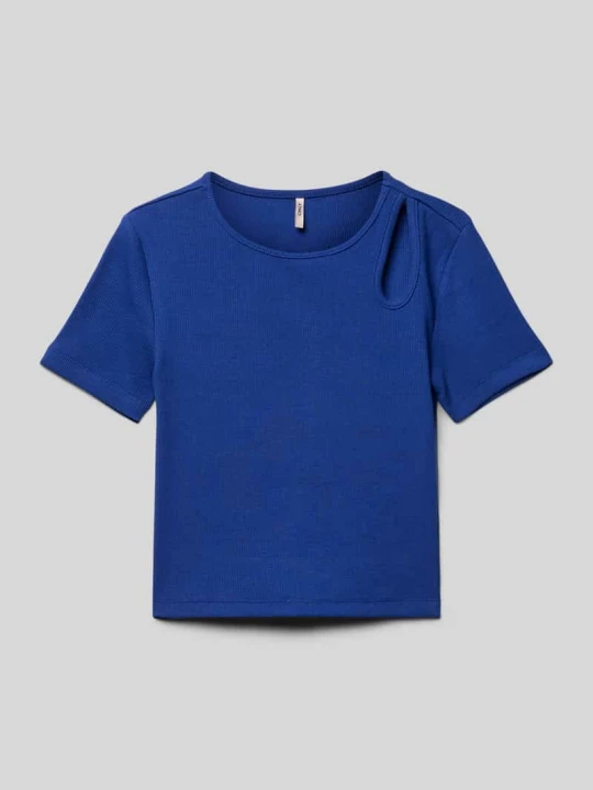 Zdjęcie produktu T-shirt o kroju slim fit z mieszanki bawełny model ‘NESSA LIFE’ Only Królewski niebieski