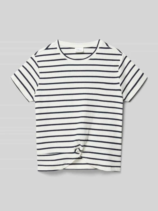 Zdjęcie produktu t-shirt o kroju slim fit z mieszanki bawełny s.Oliver Écru