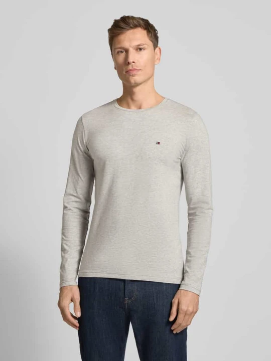 Zdjęcie produktu Bluzka z długim rękawem o kroju slim fit z mieszanki bawełny Tommy Hilfiger Jasnoszary melanż