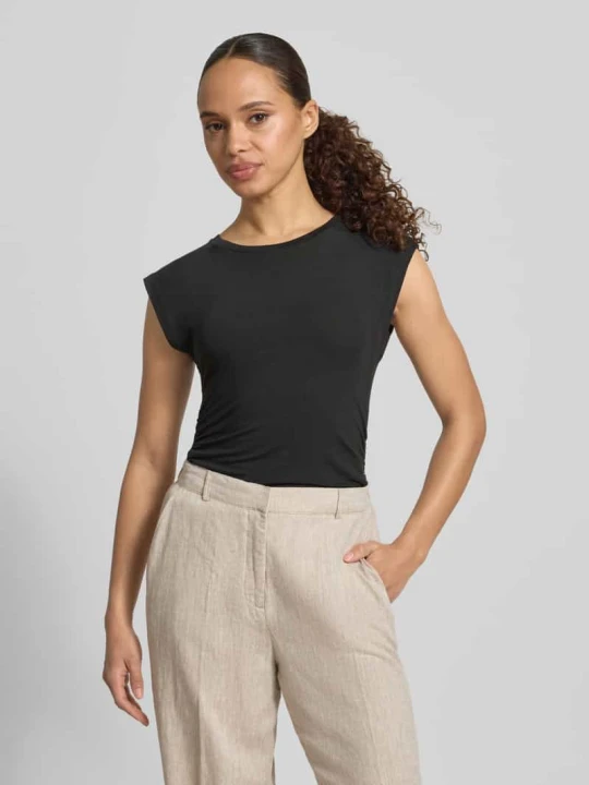 Zdjęcie produktu t-shirt o kroju slim fit z mieszanki lyocellu model 'AVASARAH' Vero Moda Czarny