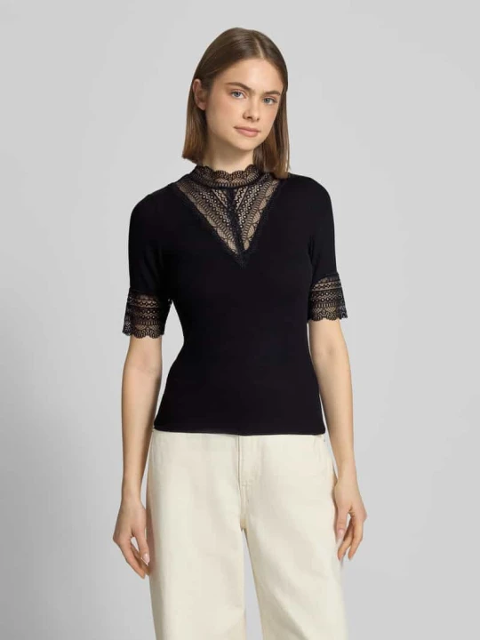 Zdjęcie produktu t-shirt o kroju slim fit z mieszanki wiskozy model 'Tilde' Only Czarny