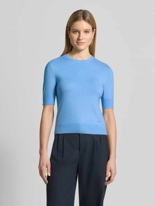 Zdjęcie produktu T-shirt o kroju slim fit z mieszanki wiskozy s.Oliver Oceaniczny