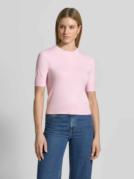 Zdjęcie produktu T-shirt o kroju slim fit z mieszanki wiskozy s.Oliver Jasnoróżowy