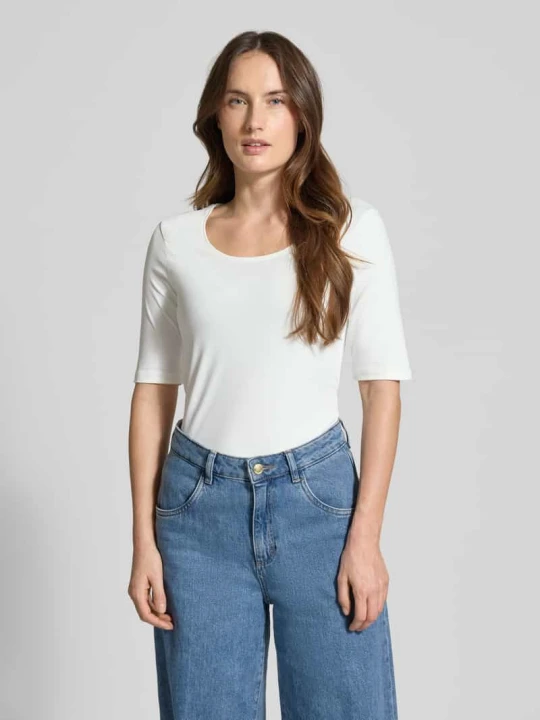Zdjęcie produktu T-shirt o kroju slim fit z okrągłym dekoltem Christian Berg Złamany biały