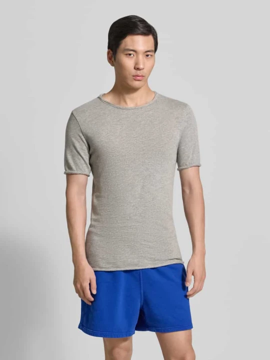 Zdjęcie produktu t-shirt o kroju slim fit z okrągłym dekoltem model 'Sonoma' American Vintage Średnioszary melanż