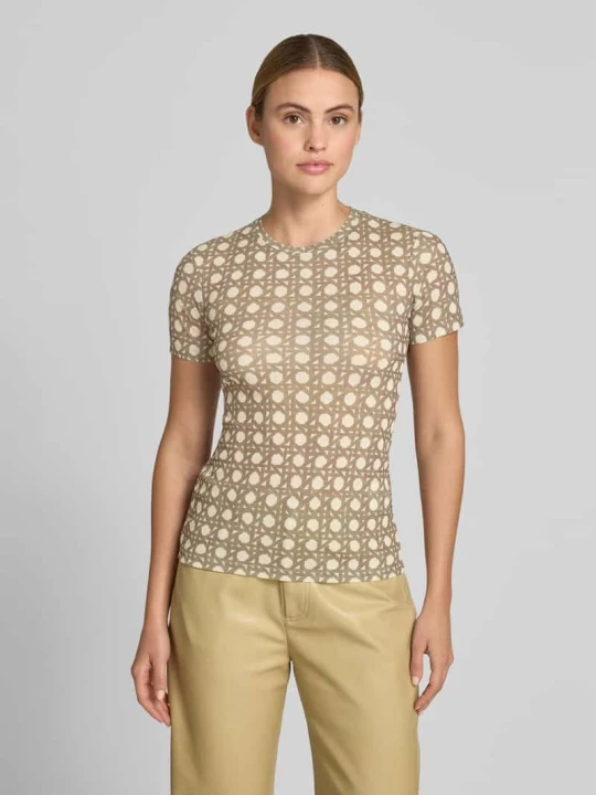 Zdjęcie produktu t-shirt o kroju slim fit z okrągłym dekoltem Nanushka Beżowy