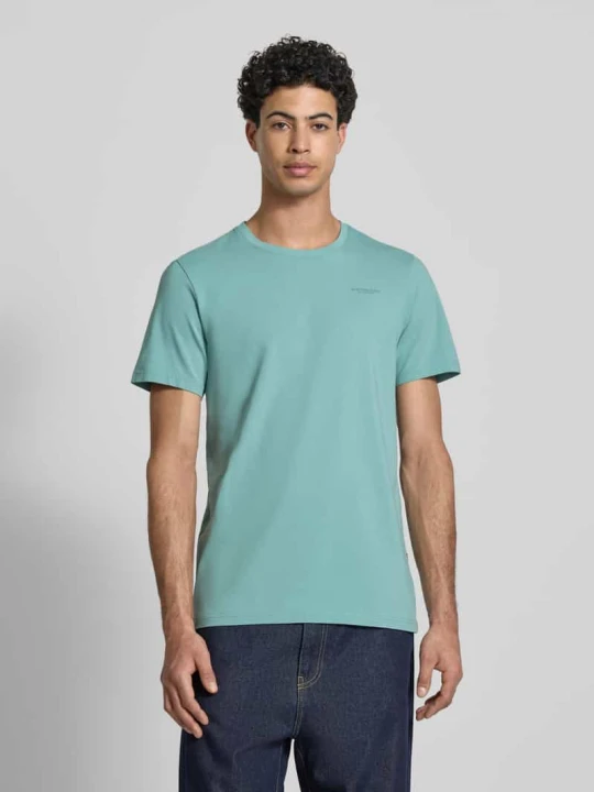 Zdjęcie produktu T-shirt w kroju slim fit z haftowanym logo G-Star Raw Turkusowy