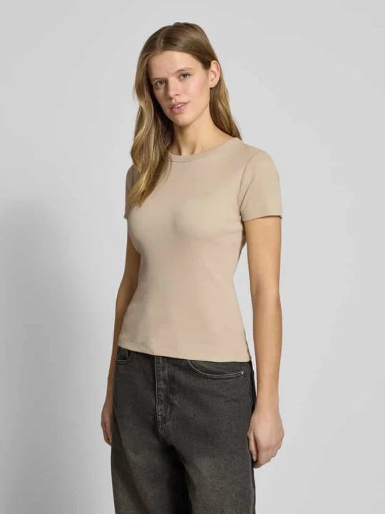 Zdjęcie produktu T-shirt w kroju slim fit z haftowanym logo G-Star Raw Écru