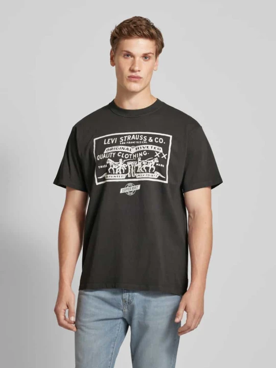 Zdjęcie produktu T-shirt o kroju vintage fit z nadrukiem z logo Levi's Czarny