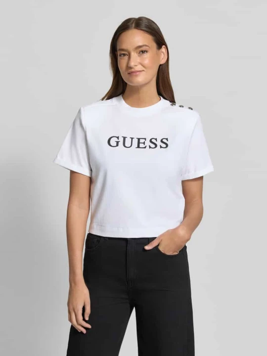 Zdjęcie produktu T-shirt o krótkim kroju z logo Model 'MARINA' Guess Biały