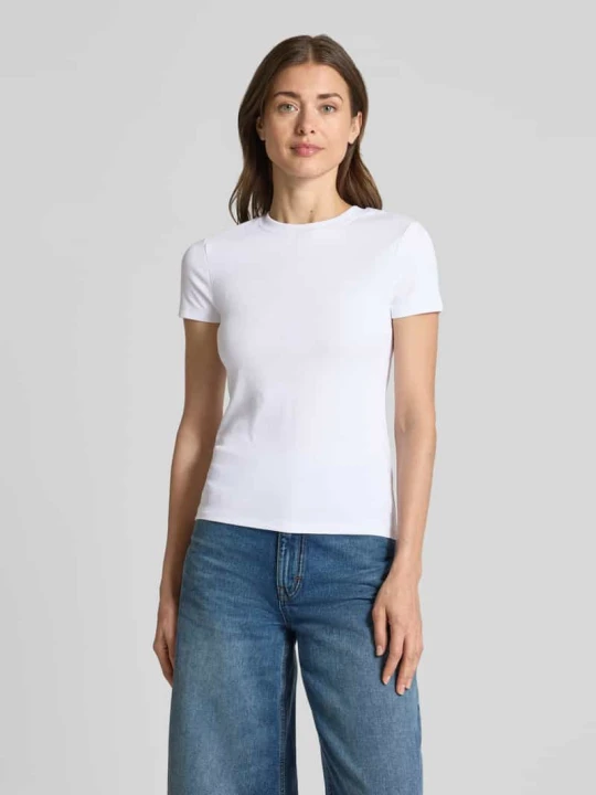 Zdjęcie produktu t-shirt o krótkim kroju z okrągłym dekoltem Stefanel Biały