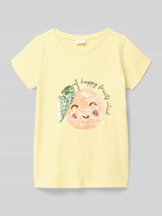 Zdjęcie produktu T-shirt o linii a z czystej bawełny s.Oliver Żółty