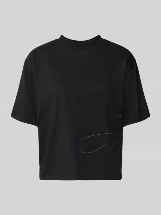 Zdjęcie produktu t-shirt o luźnym kroju z czystej bawełny model 'Duslant' Hugo Czarny