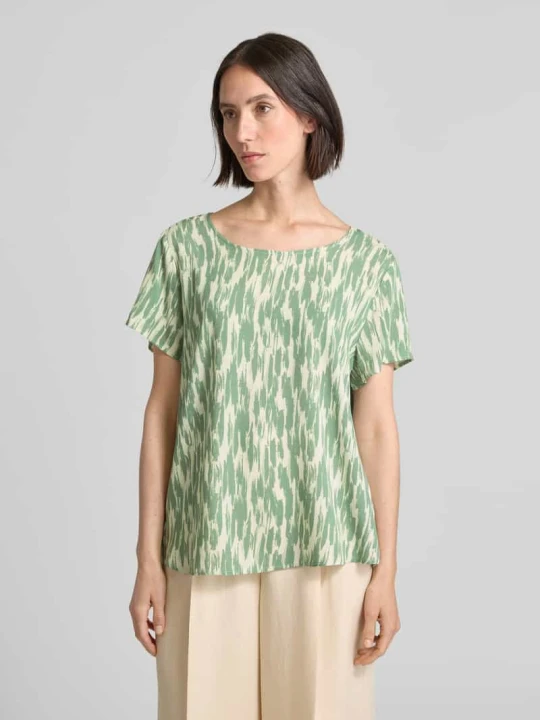 Zdjęcie produktu T-shirt o luźnym kroju z czystej wiskozy model ‘EASY JOY’ Vero Moda Trzcinowy