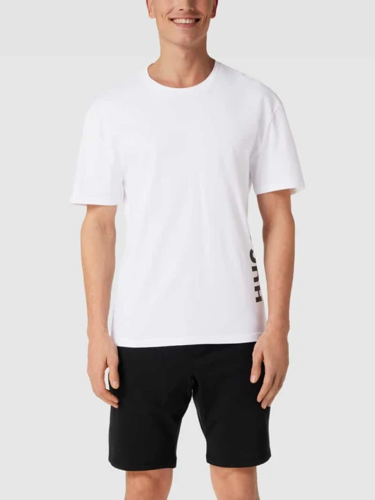 Zdjęcie produktu T-shirt o kroju relaxed fit z nadrukiem z logo marki Hugo Biały
