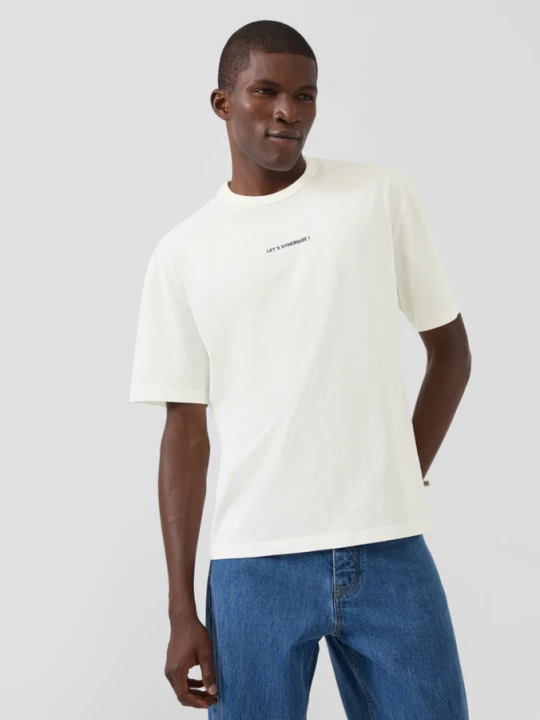 Zdjęcie produktu T-shirt o nowoczesnym kroju z nadrukiem z przodu i z tyłu s.Oliver kremowy