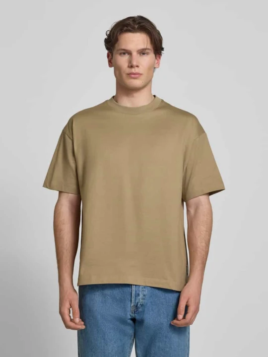 Zdjęcie produktu T-shirt o pudełkowym kroju z czystej bawełny Marc O'Polo Jasnobrązowy