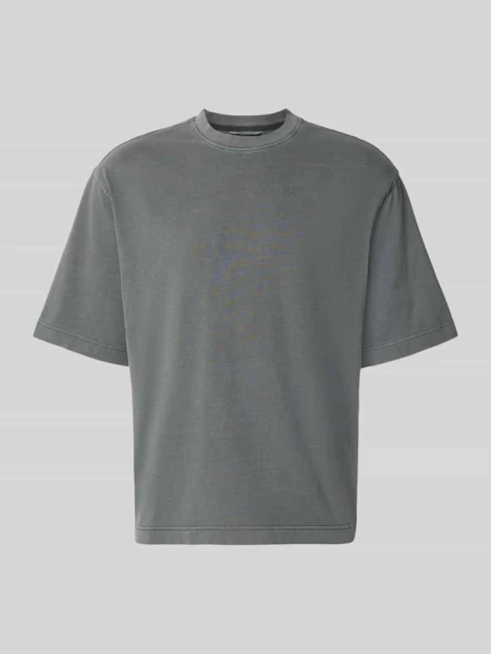 Zdjęcie produktu T-shirt o pudełkowym kroju z czystej bawełny model 'CORY' Selected Ciemnoszary