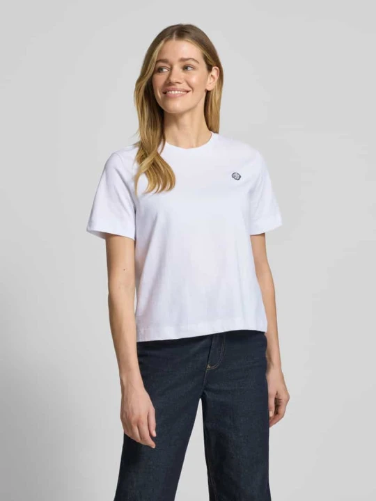 Zdjęcie produktu T-shirt o pudełkowym kroju z czystej bawełny model 'ELLA' Selected Biały