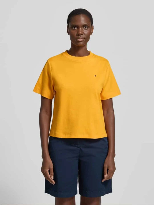 Zdjęcie produktu T-shirt o pudełkowym kroju z czystej bawełny Tommy Hilfiger Pomarańczowy