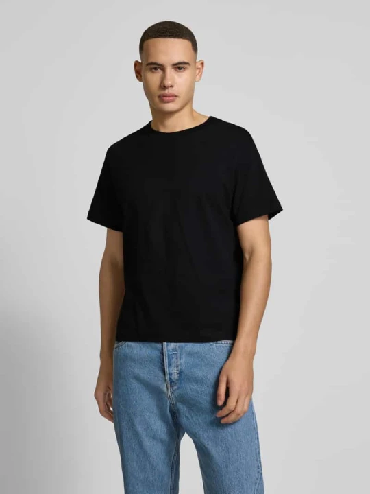 Zdjęcie produktu T-shirt o pudełkowym kroju z okrągłym dekoltem Weekday Czarny