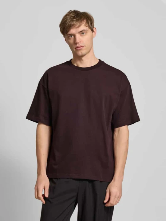 Zdjęcie produktu T-shirt o pudełkowym kroju z okrągłym dekoltem Weekday Śliwkowy